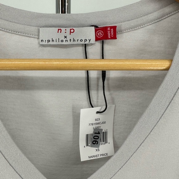 N:Philanthropy Leonardo Twist Hem Dress Light Grey size Extra Small NWT - Picture 9 of 12